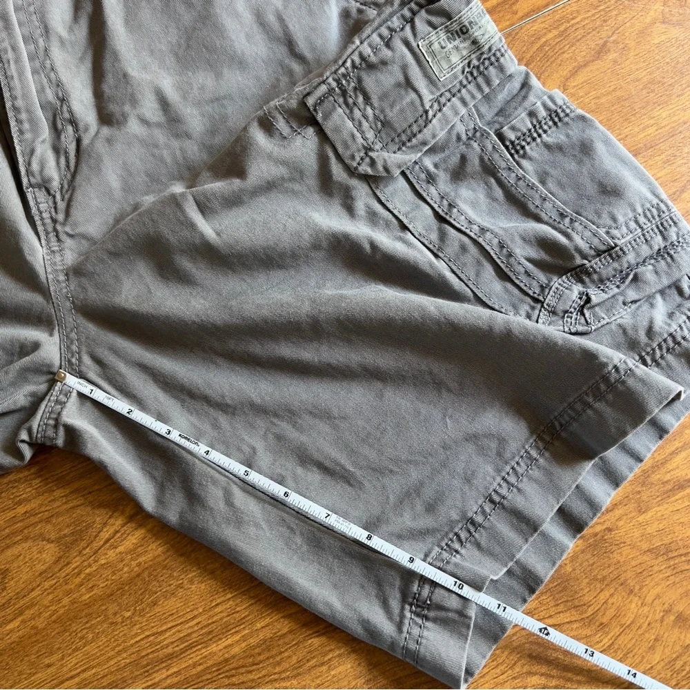 UNIONBAY Mens Gray Canvas 100% Cotton Cargo Utility Shorts Size 38
